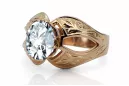 Vintage style Ring Zircon Original Vintage 14K Rose Gold vrc135r